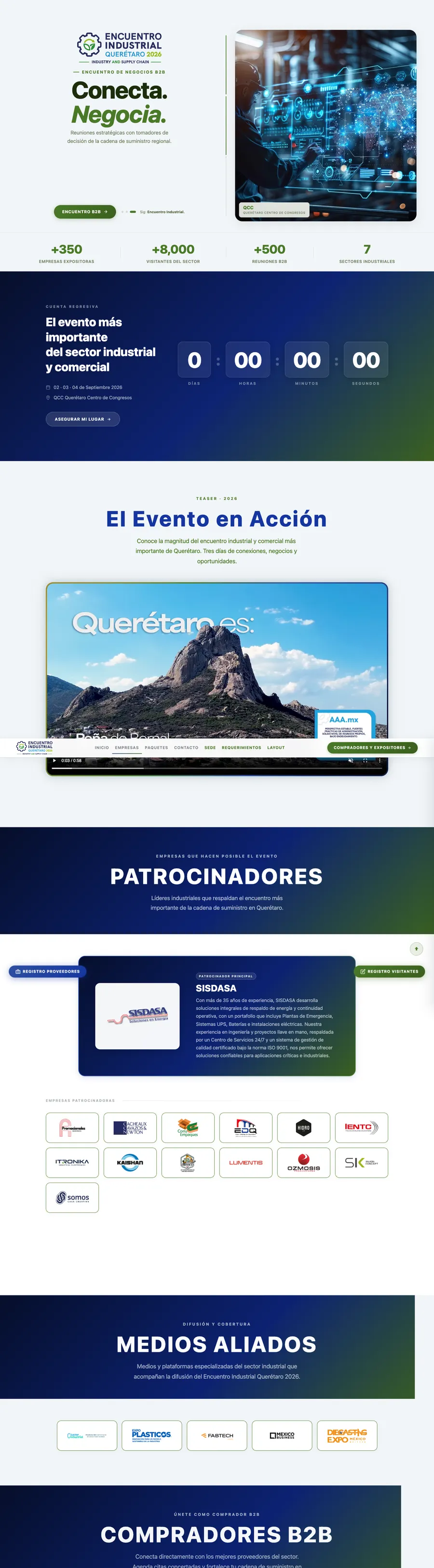 Sitio del Encuentro Industrial Querétaro 2026, desarrollado por Valantia